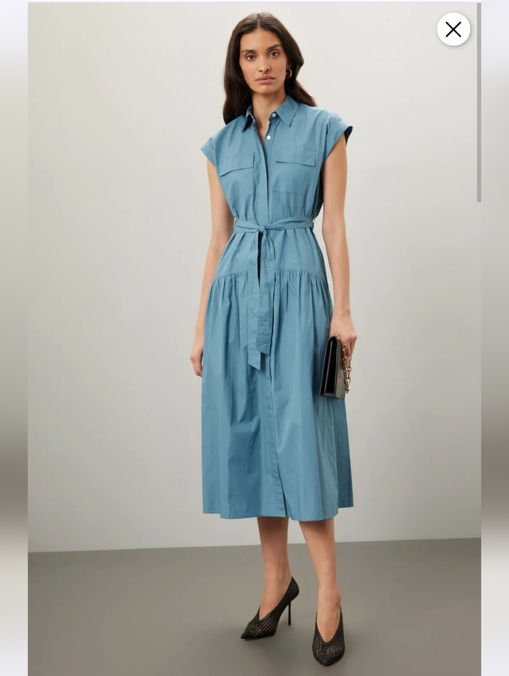 DEREK LAM 10 CROSBY LAUREL SHIRT DRESS 100% COTTON SIZE 6 MSRP $495